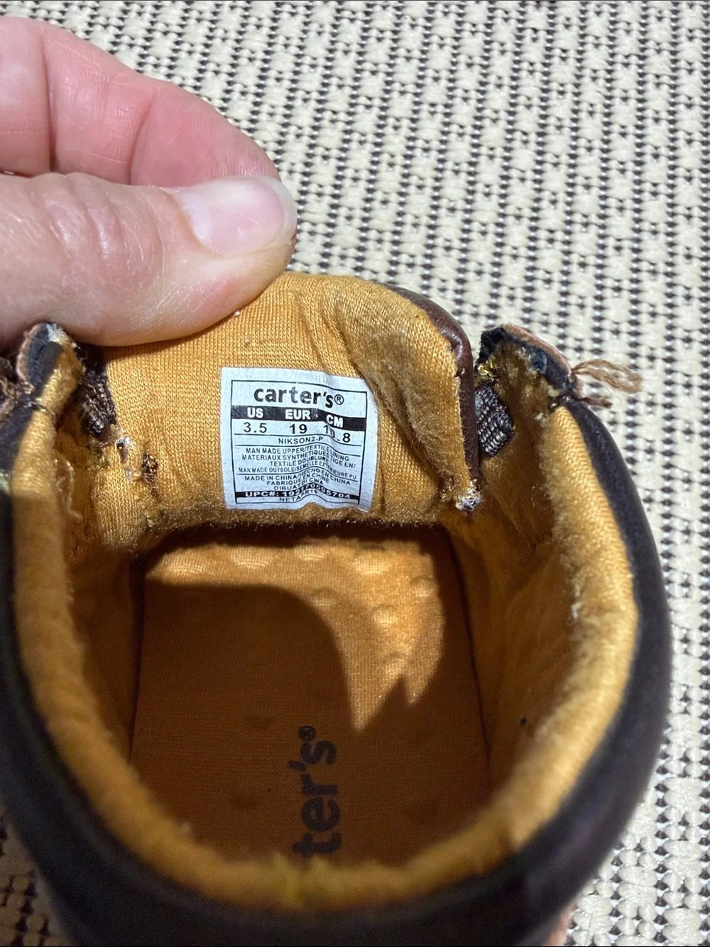 Carter's Brown Leather Baby Strap Boots